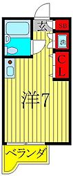 ハイホーム流山 ワンルームの間取図画像