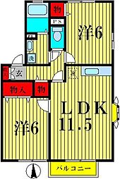 シャルマンコート 2LDKの間取図画像