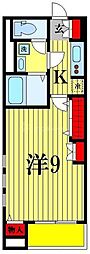 K・Sガーデン3 1Kの間取図画像