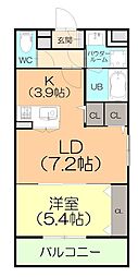 セレーヌ 1LDKの間取図画像