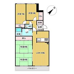 ロジェ学園通 4LDKの間取図画像