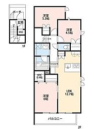 Bambou Maison 2階3LDKの間取り