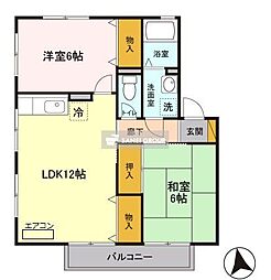 セントポーリア 2階2LDKの間取り