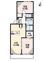 イーストプレイス 2LDKの間取図画像