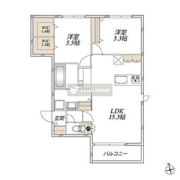 エテルナ 2LDKの間取図画像