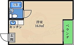 ファクト十三 ワンルームの間取図画像
