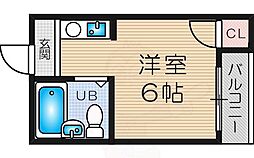 アーバンコート十三 ワンルームの間取図画像