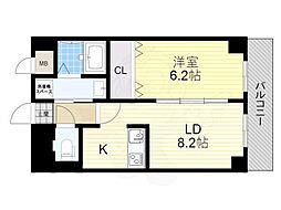 エビデンス三津屋 1LDKの間取図画像