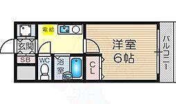 コート十三 1Kの間取図画像