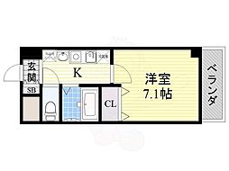 コンセール裕恵 1Kの間取図画像