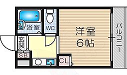 有馬パレス西中島 ワンルームの間取図画像
