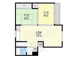 アブニール 2LDKの間取図画像