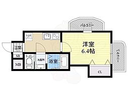 サムティ大阪シティウエスト 1Kの間取図画像
