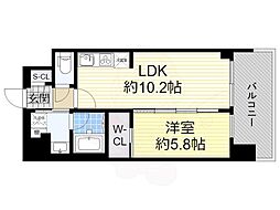 グランカーサ新大阪South 1LDKの間取図画像