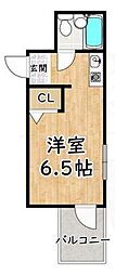 姫島ハイツ ワンルームの間取図画像