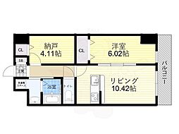 アーバンパーク新大阪 1SLDKの間取図画像