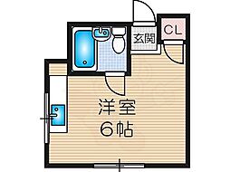 三栄ハイム ワンルームの間取図画像
