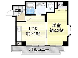 REBANGA十三アパートメント 1LDKの間取図画像