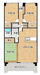 淀川ハイライフマンション 3LDKの間取図画像