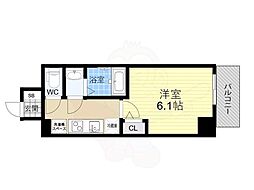 Mv.imp新大阪 1Kの間取図画像