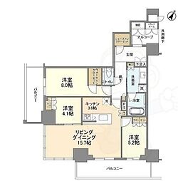 ジオタワー大阪十三 3LDKの間取図画像