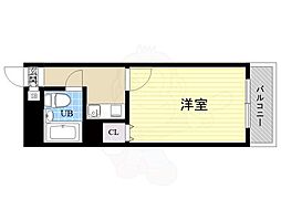 シャンクレール塚本 1Kの間取図画像