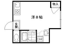 ラウンドシティワン ワンルームの間取図画像
