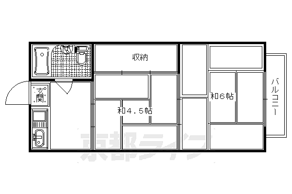 第一、ニ、吉村マンション 203｜京都府京都市下京区西七条御領町(賃貸マンション2DK・2階・25.92㎡)の写真 その2