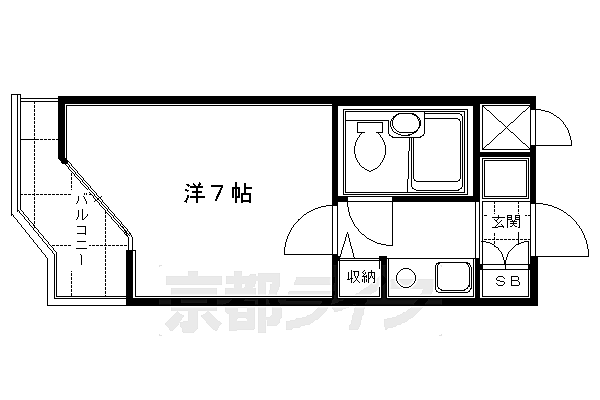 京都府京都市伏見区菱屋町(賃貸マンション1K・4階・18.43㎡)の写真 その2