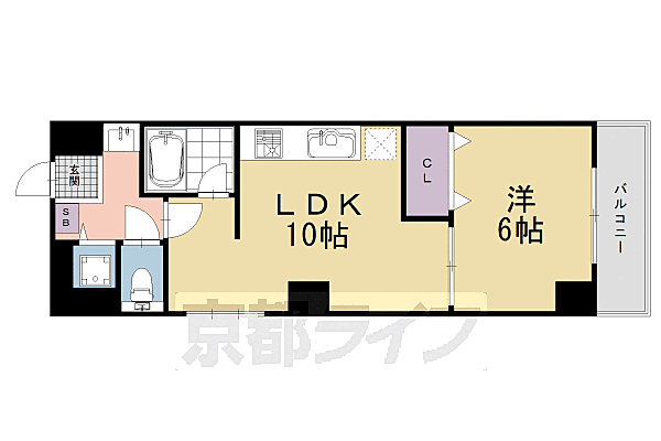 サンモリタ 401｜京都府京都市中京区釜座通丸太町下ル桝屋町(賃貸マンション1LDK・4階・37.72㎡)の写真 その2