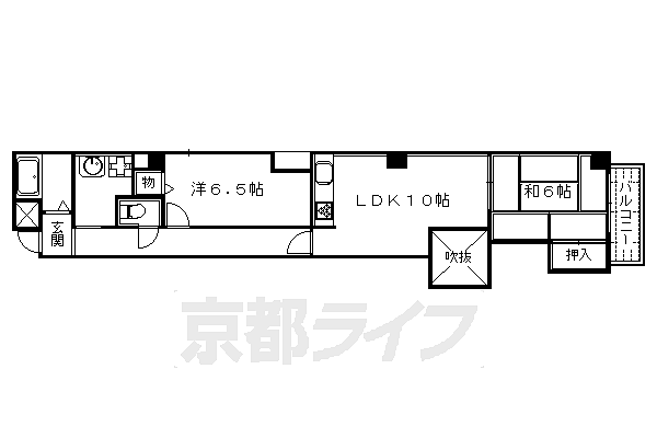 アイル竹嶋 501｜京都府京都市中京区木屋町通御池上る上樵木町(賃貸マンション2LDK・5階・52.00㎡)の写真 その2