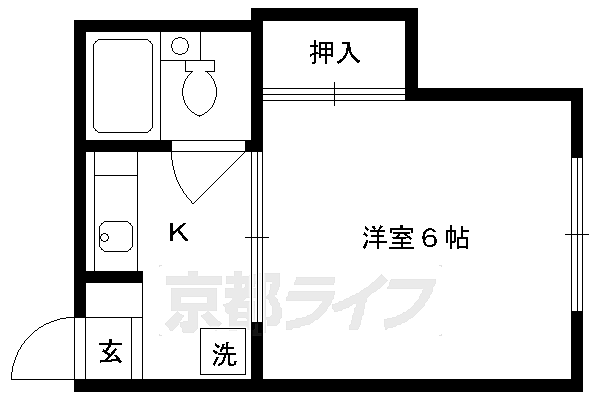 京都府京都市伏見区深草直違橋南1丁目(賃貸マンション1K・3階・17.29㎡)の写真 その2