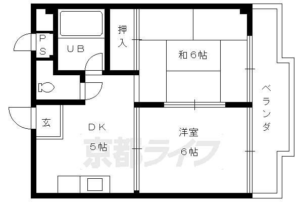 ヴィラＹＡＭＡＳＨＩＴＡ 106｜京都府京都市南区吉祥院池田町(賃貸マンション2DK・1階・34.07㎡)の写真 その2