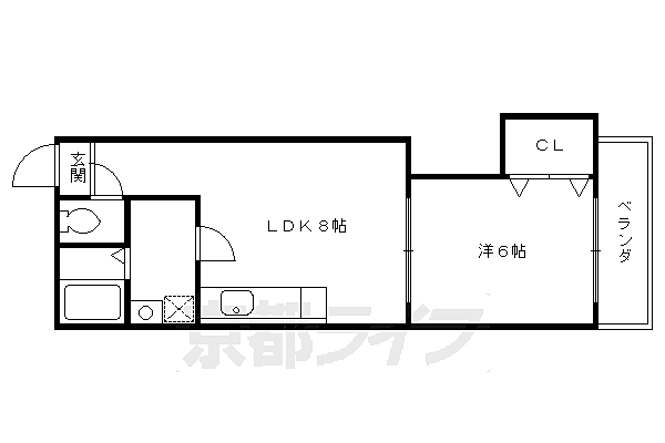 ビュープラザ 701｜京都府京都市南区唐橋川久保町(賃貸マンション1LDK・7階・30.85㎡)の写真 その2