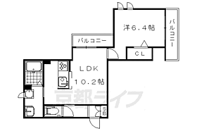 京都府京都市右京区梅津林口町（賃貸アパート1LDK・2階・40.46㎡） その2