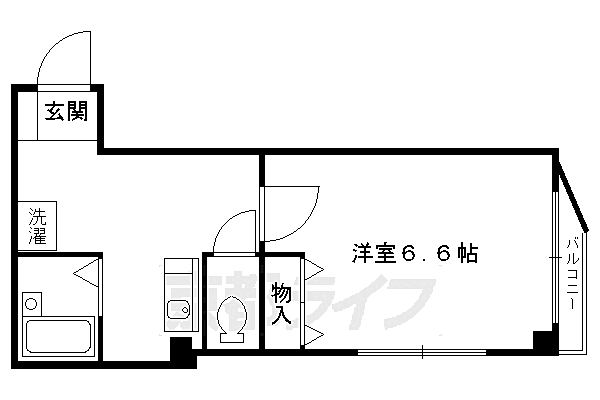 オルティー 403｜京都府京都市中京区新椹木町通竹屋町下ル西革堂町(賃貸マンション1K・4階・20.00㎡)の写真 その2