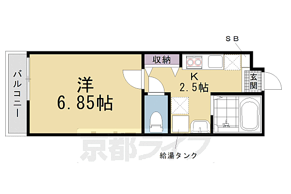 Ｅａｓｔ　Ｆｉｅｌｄ 302｜京都府京都市南区東九条松田町(賃貸アパート1K・3階・22.36㎡)の写真 その2