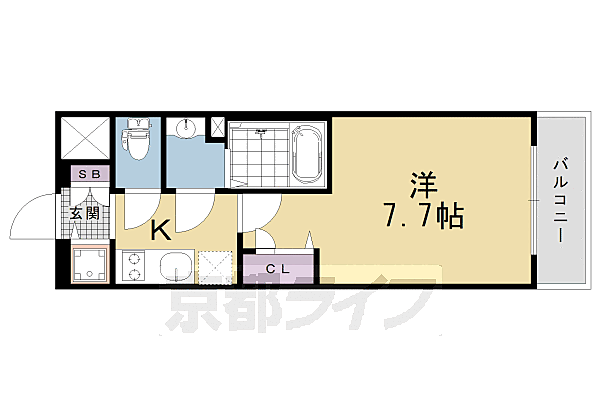 エスリード京都梅小路アヴェニテ 608｜京都府京都市下京区梅小路高畑町(賃貸マンション1K・6階・23.20㎡)の写真 その2