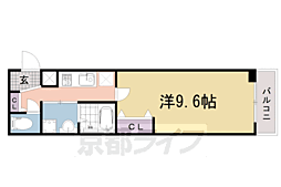 京阪宇治線 観月橋駅 徒歩2分の賃貸マンション 5階1Kの間取り