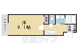 ビエノス京都伏見 1Kの間取図画像