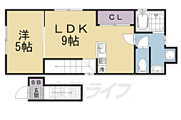 JR奈良線 稲荷駅 徒歩4分の賃貸アパート 3階1LDKの間取り