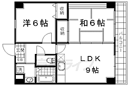 京阪本線 伏見桃山駅 徒歩7分の賃貸マンション 2階2LDKの間取り