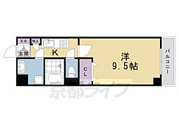 JR山陰本線 太秦駅 徒歩7分の賃貸マンション 2階1Kの間取り