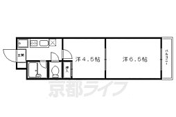 エレガンス東寺 3階2Kの間取り