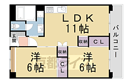 近鉄京都線 向島駅 徒歩15分の賃貸マンション 2階2LDKの間取り