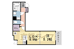 京阪本線 龍谷大前深草駅 徒歩7分の賃貸アパート 2階1LDKの間取り