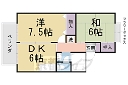 阪急京都本線 西向日駅 徒歩10分の賃貸アパート 2階2DKの間取り