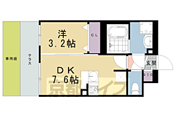 ファステート京都ステーションウォズ 1階1DKの間取り