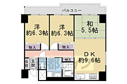 ノイ・ディアール御池 4階3LDKの間取り
