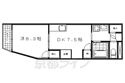 ハイツ油小路 1DKの間取図画像